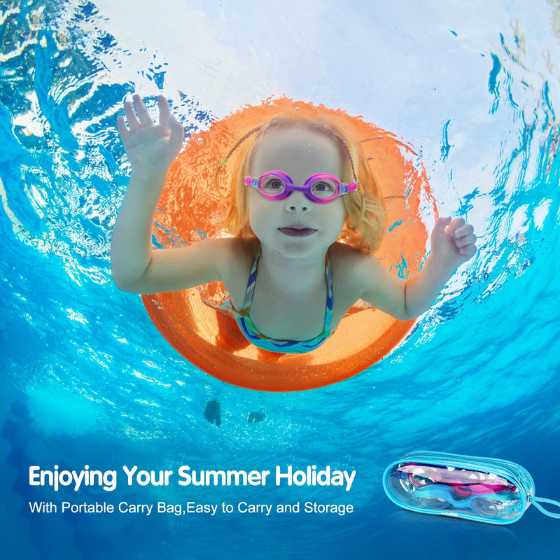 Kids Swim Goggles, 2 Pack Swimming Goggles No Leaking Anti Fog Kids Goggles for Boys Girls(Age 6-14) - BeesActive Australia