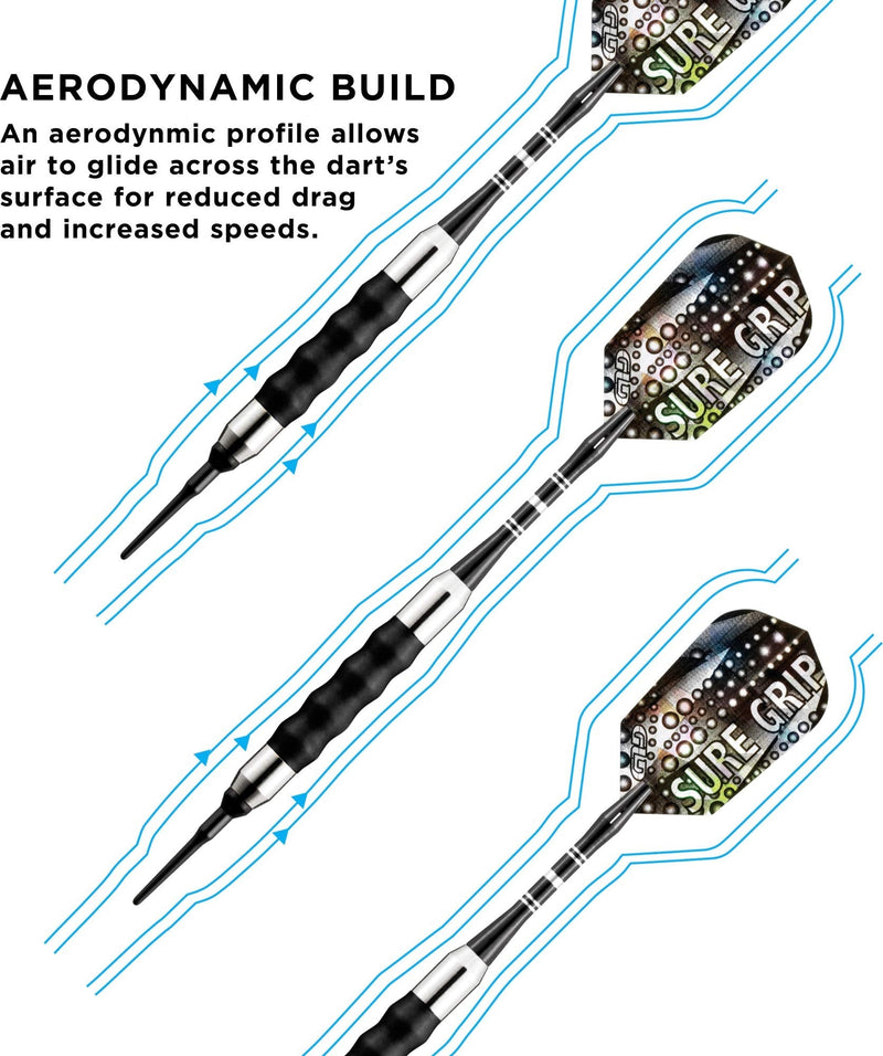 Viper Sure Grip Soft Tip Darts Black 16 Grams - BeesActive Australia