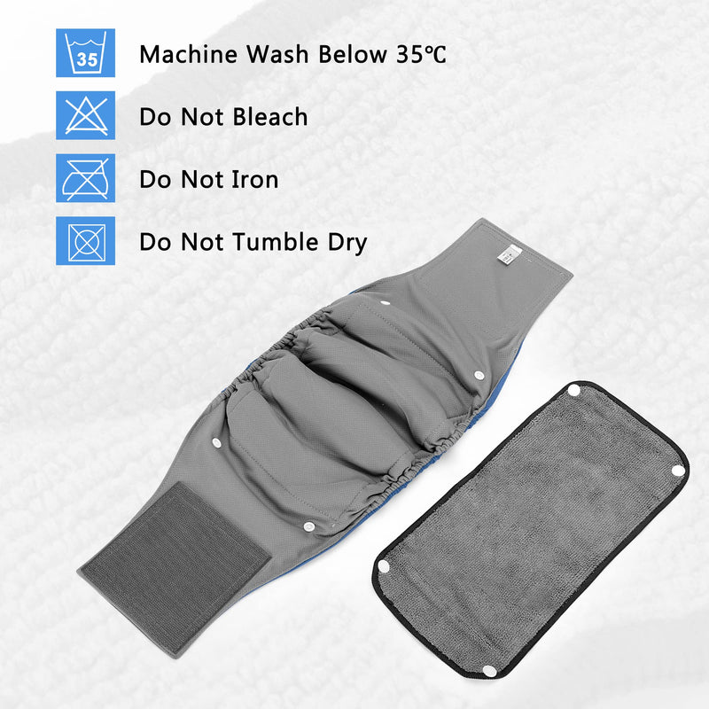Teamoy Belly Bands for Male Dogs with Removable Pads, Reusable Washable Puppy Dog Diaper Wraps (Pack of 3) L1 (Pack of 3) Black+Gray+Dark Blue(Gray Lining) - BeesActive Australia
