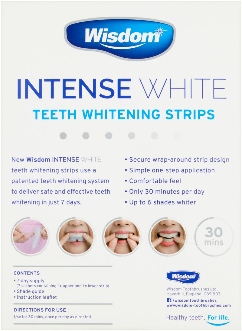 Wisdom Intense White - Teeth Whitening Strips (6 Shades Whiter in 7 Days) - BeesActive Australia