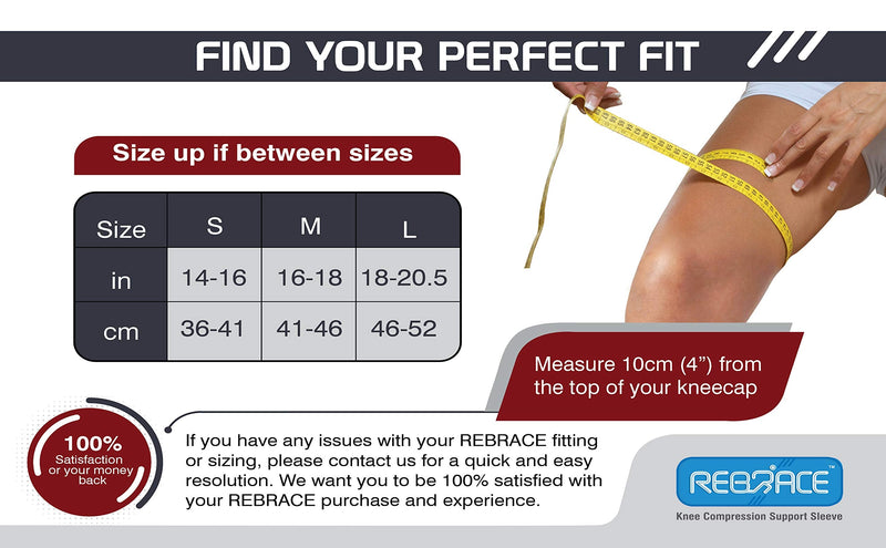 REBRACE Knee Support Compression Sleeve - Premium Recovery Brace For Men & Women (Large) L - BeesActive Australia