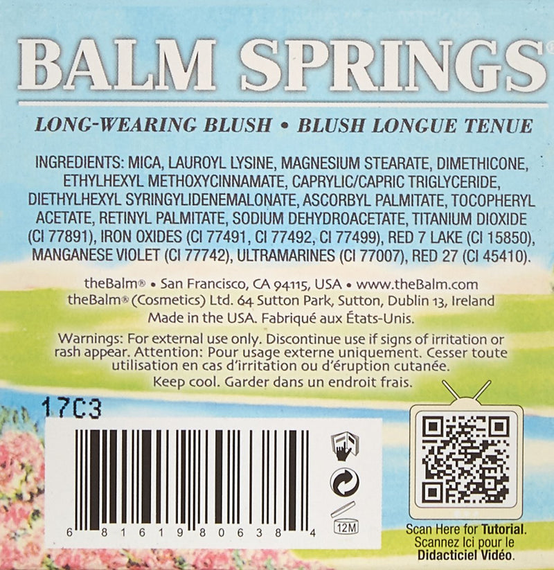 theBalm, Earthy-Rose Balm Springs Multifunctional Flawless Highlighter Blush Makeup, Pressed Staining Face Powder, Talc-Free, Fade-Resistant Formula - BeesActive Australia