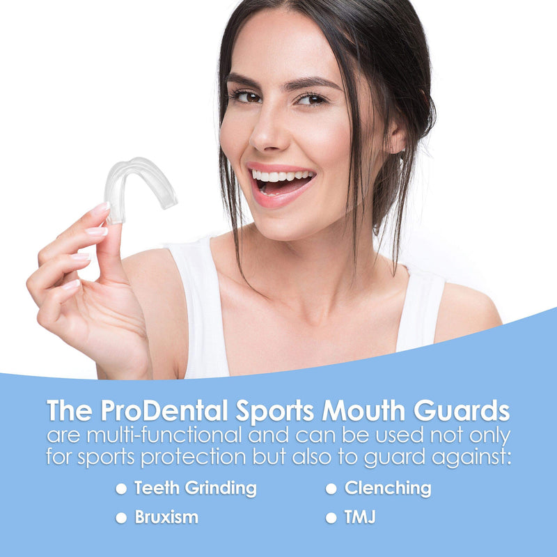 [AUSTRALIA] - ProDental Sports Mouth Guard (2 Pack) | No BPA Soft Material, Made in USA | Customizable for Comfort - Fits Any Size Mouth Age 12+ | Athletic Teeth Mouth Guards Designed for Maximum Protection 