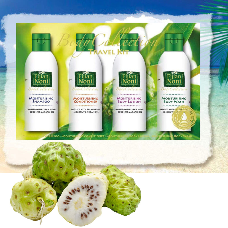 Fijian Noni - Body Collection TRAVEL KIT (Pack of 4) Infusion of Fijian Noni, Pure Coconut & Argan Oil. Gift of Nature! - BeesActive Australia