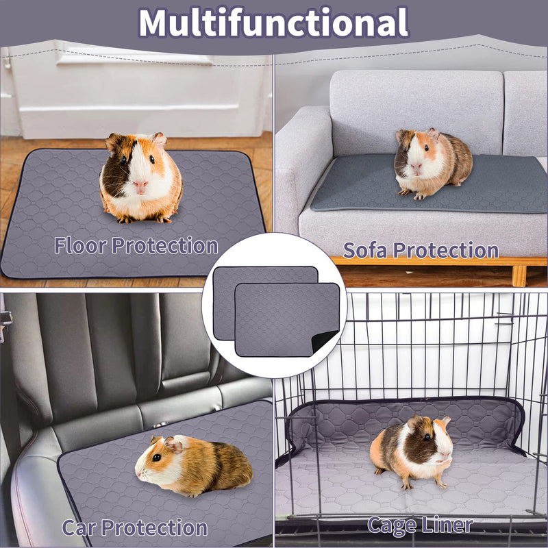 BNOSDM Guinea Pig Cage Liner Set Large Washable Hamster Fleece Bedding Anti-Slip Reusable Bunny Pee Pads with Garbage Bag Super Absorbent Small Animals Mats for Rabbits Chinchilla Hedgehog 23.6x18.5 inch (Pack of 2) - BeesActive Australia