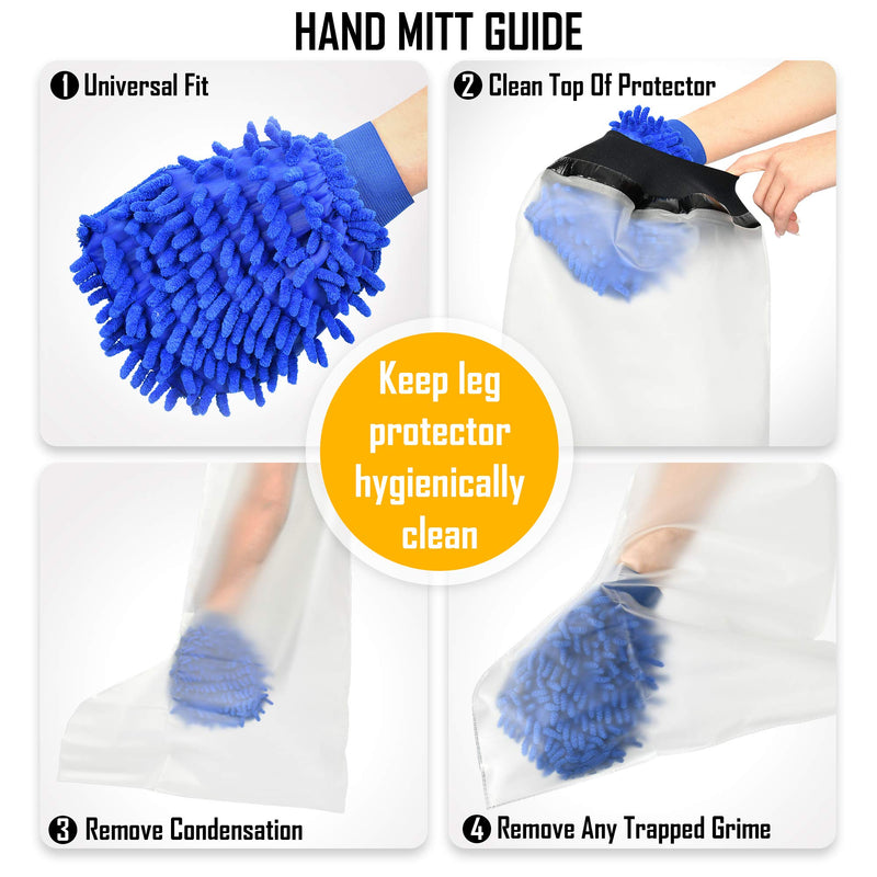 Waterproof Leg Protector for Cast and Bandage with a Hygiene Mitt - Adult Half-Leg Design for Shower or Bath by H2OGuard - BeesActive Australia