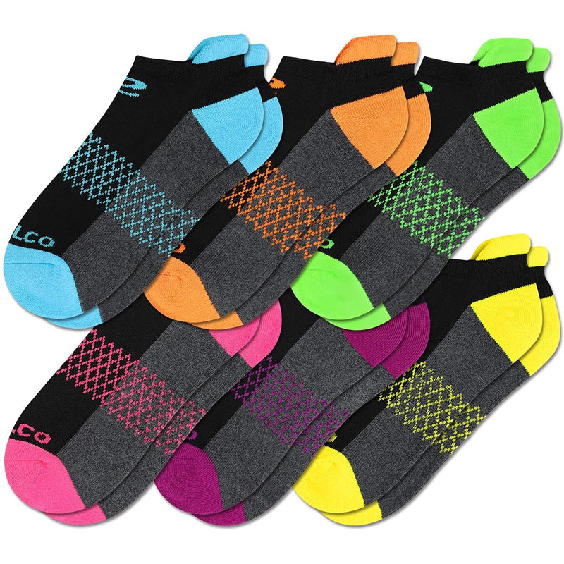 Eallco Womens Ankle Socks 6 Pairs Running Athletic Cushioned Sole Socks With Tab Black 6 (Women Shoe Size: 7-10) - BeesActive Australia