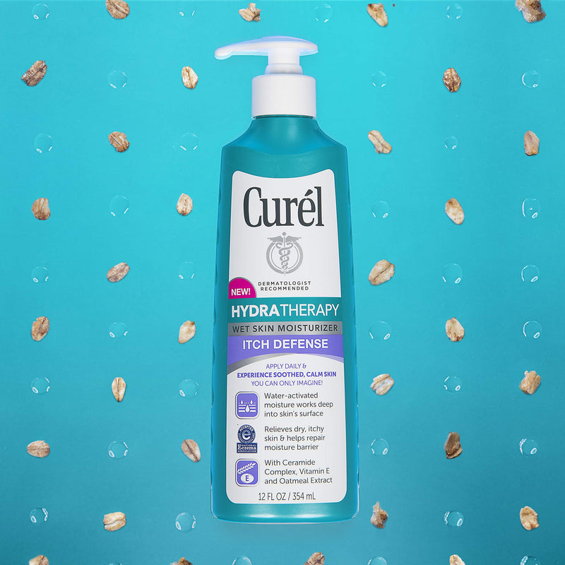 Curél Hydra Therapy, Itch Defense Moisturizer, Wet Skin Lotion, 12 Ounce, with Advanced Ceramide Complex, Vitamin E, & Oatmeal Extract, Helps to Repair Moisture Barrier Curél Hydra Therapy, Itch Defense Moisturizer, Wet Skin Lotion, 12 Ounce - BeesActive Australia