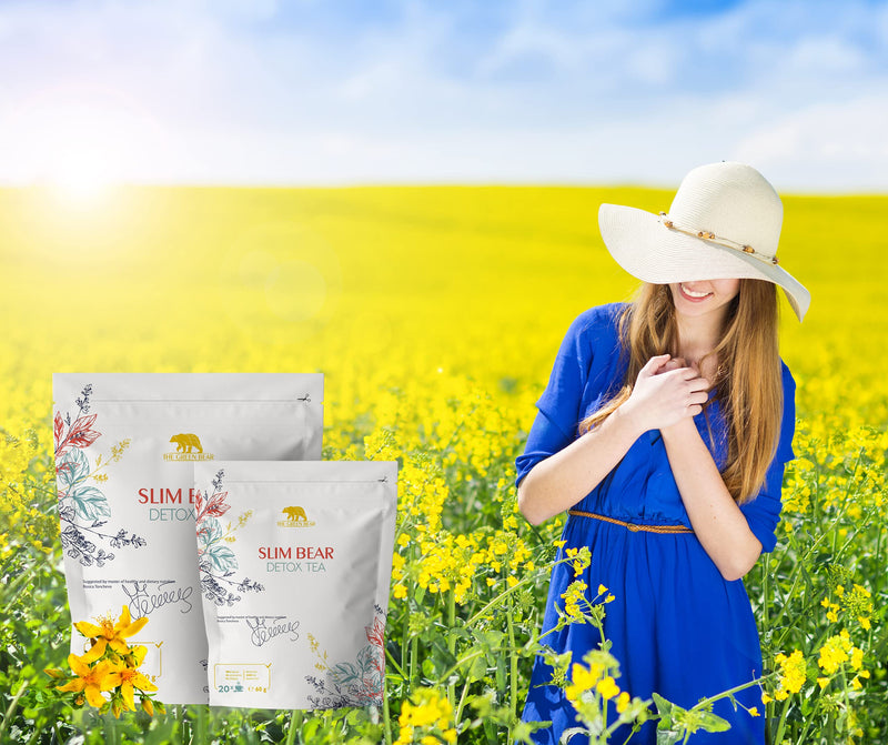 The Green Bear Detox Tea Natural Herbal Tea Detox Tea Ignites Metabolism, Fights Bloating and Exquisite Taste - 1 pkg 160g=50 - BeesActive Australia