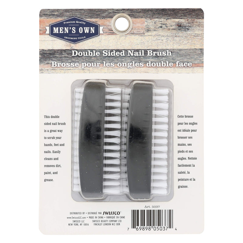 Mens Own, Nail Brush Double Sided Black, 2 Count - BeesActive Australia