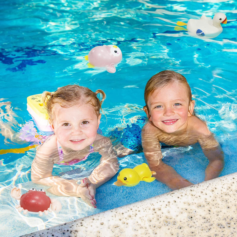 TWOONTO Baby Bath Toys, Wind Up Bath Toys 4 Pcs for Kids Bathtub Toys Bathroom Float Toy for Toddler Boys Girls 0 1 2 3 4 Years Old - BeesActive Australia