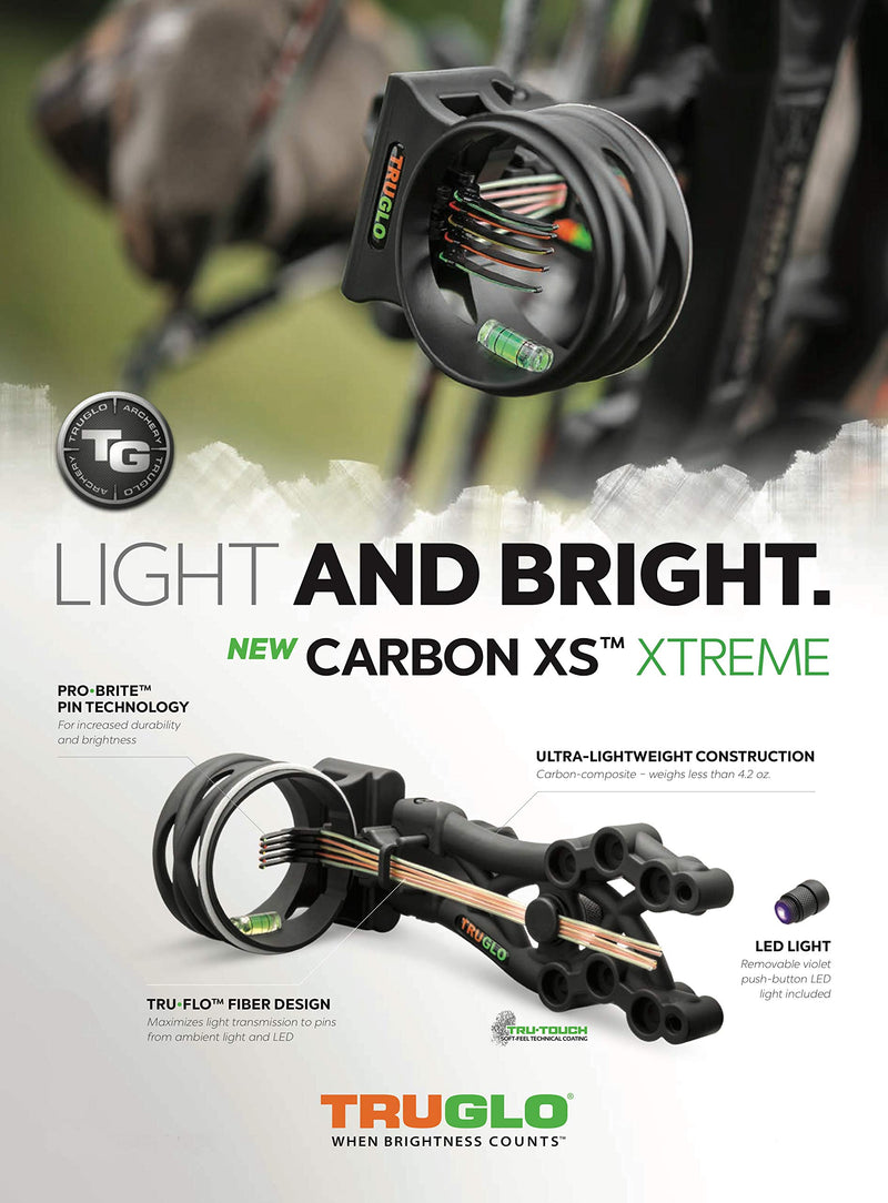 TRUGLO Carbon XS Xtreme Ultra-Lightweight Carbon-Composite Bow Sight Black - BeesActive Australia