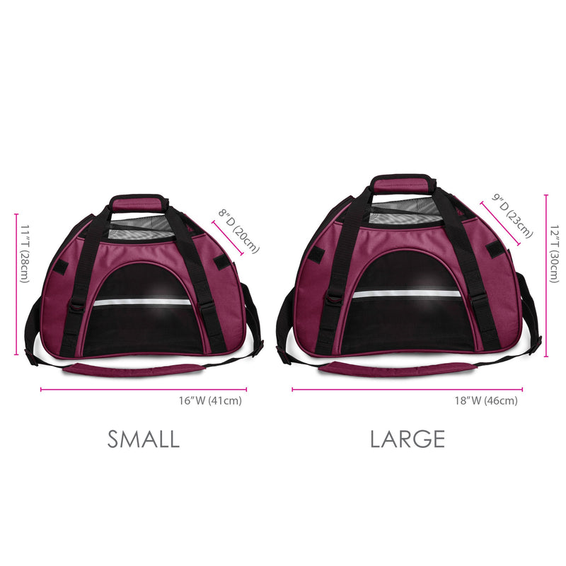 Furhaven Multipurpose Travel Pet Carriers for Cats & Small Dogs - Multiple Styles & Colors (Carrier) Tote Bag Polycanvas Raspberry - BeesActive Australia
