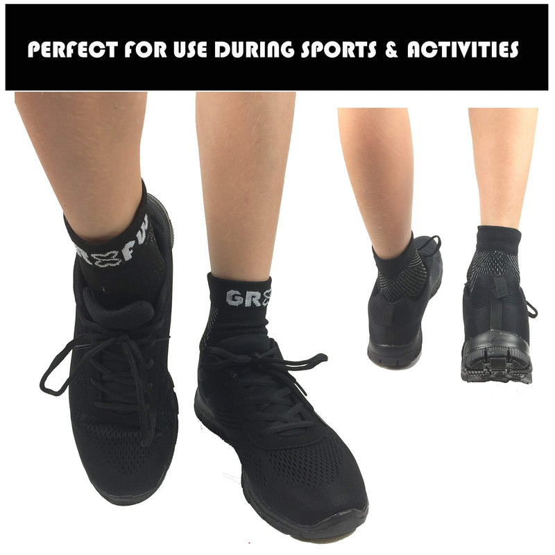 gr8ful® Plantar Fasciitis Socks | Support Sleeves with 24/7 Compression & Treatment for Foot Arch, Heel, Fascia & Achilles Tendonitis, Men/Women, Pain Relief Night Splint Sock | Black 1 Pair L/XL L/XL (1 Pair) - BeesActive Australia
