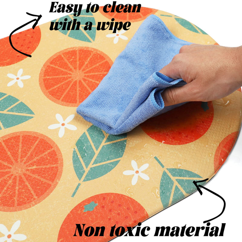 HACHIKITTY Cat Food Mat Dog Feeding Mat for Floor Pet Feeding Mat Waterproof Dog Water Mat Dog Bowl Mats for Food Water Orange - BeesActive Australia