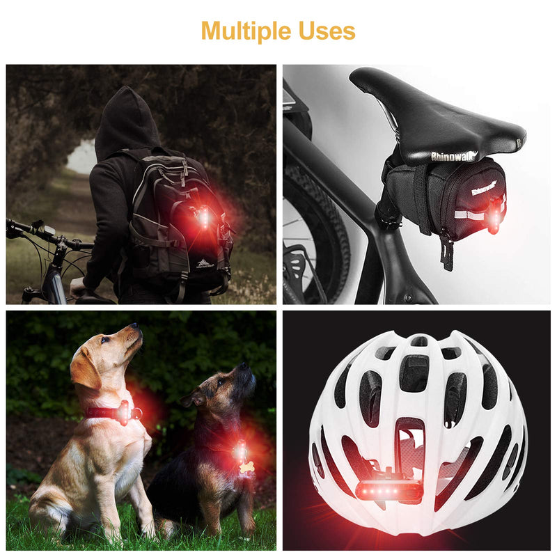 Ascher USB Rechargeable LED Bike Tail Light 2 Pack, Bright Bicycle Rear Cycling Safety Flashlight, 330mah Lithium Battery, 4 Light Mode Options, (2 USB Cables Included) - BeesActive Australia