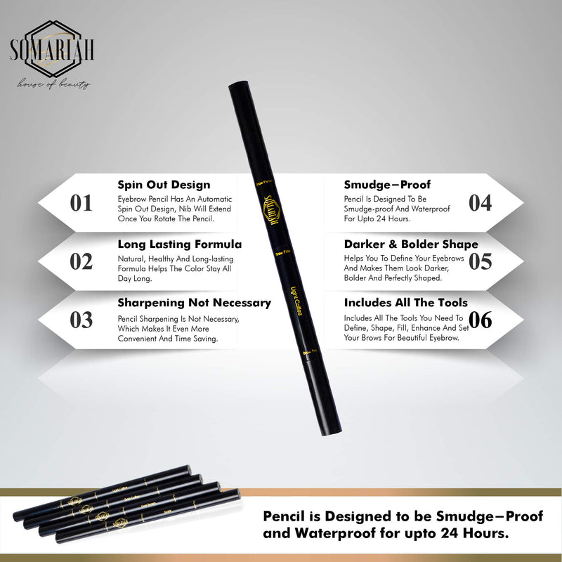 Somariah 3 in 1 Waterproof Brow Pencil, Eyebrow Filler and Eyebrow Mascara/Tint Gel. Defines, Fills, Enhances, Tints and Set Eyebrows. (Dark Brown) Dark Brown - BeesActive Australia