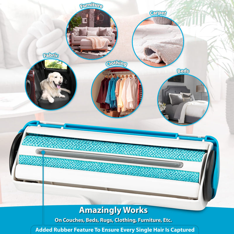 Boshel Pet Hair Remover for Laundry - Lint Roller for Pet Hair - Dog Hair Remover with Hair Base - Pet Fur Remover with Comfy Rubber Handle - Easy Clean Chom Chom Roller - Pet Hair Remover for Couch - BeesActive Australia