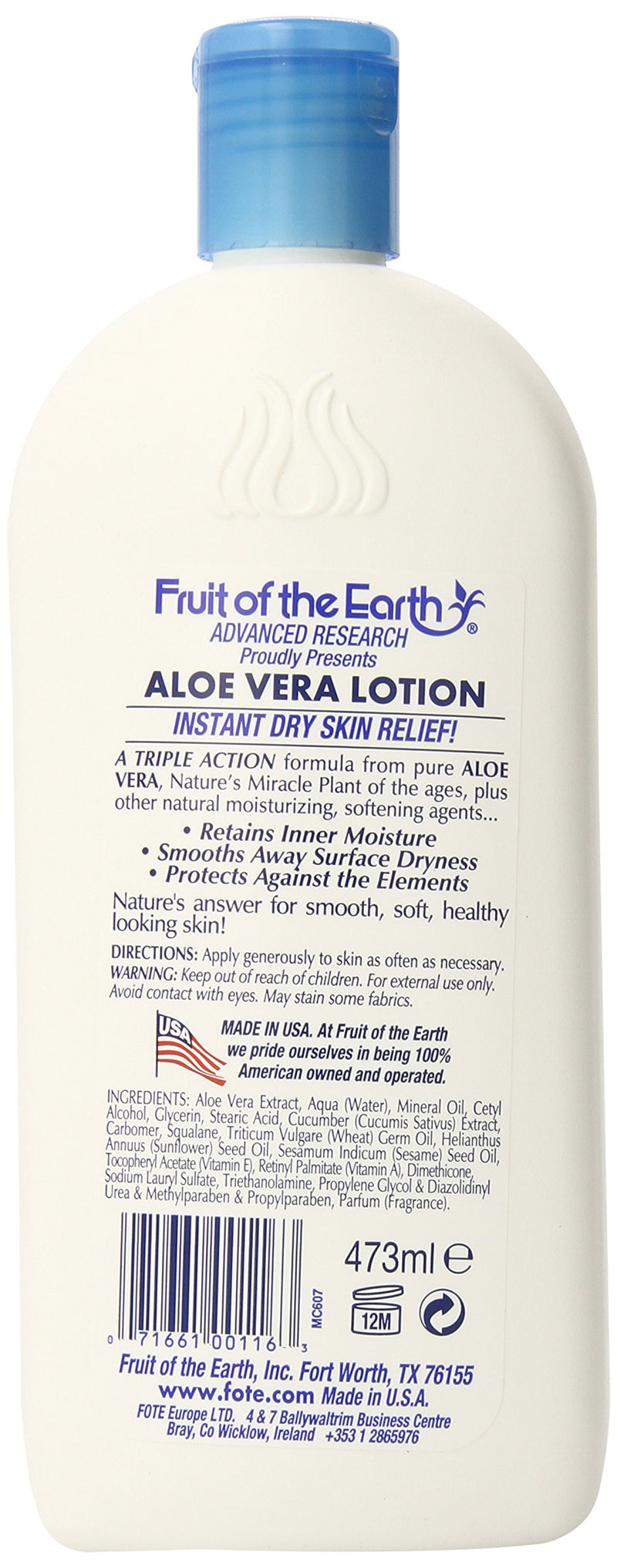 Fruit of the Earth Aloe Vera Lotion, 16 Ounce 16 Fl Oz (Pack of 1) - BeesActive Australia