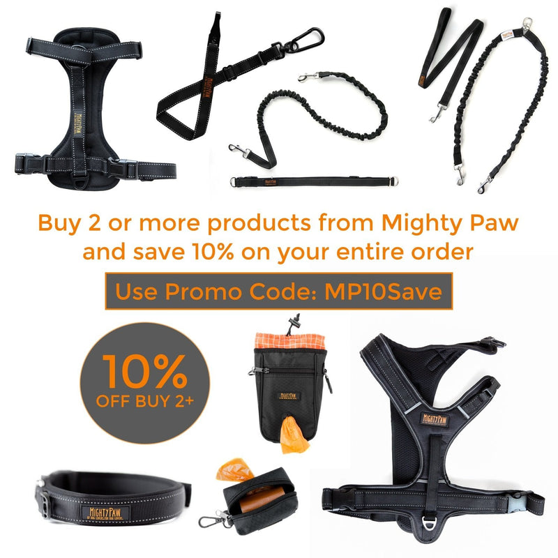 Mighty Paw Dog Poop Bag Holder, Premium Quality Pick-up Bag Zippered Pouch, Includes Carabiner Hook and 1 Roll of Pick-up Bags Black - BeesActive Australia
