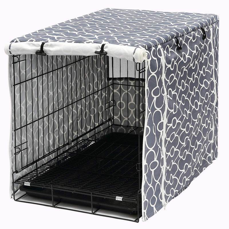 Pethiy Dog Crate Cover Durable Polyester Pet Kennel Cover Universal Fit for Wire Dog Crate - Fits Most 24-48 inch Dog Crates-Cover only 36-Inch Grey - BeesActive Australia