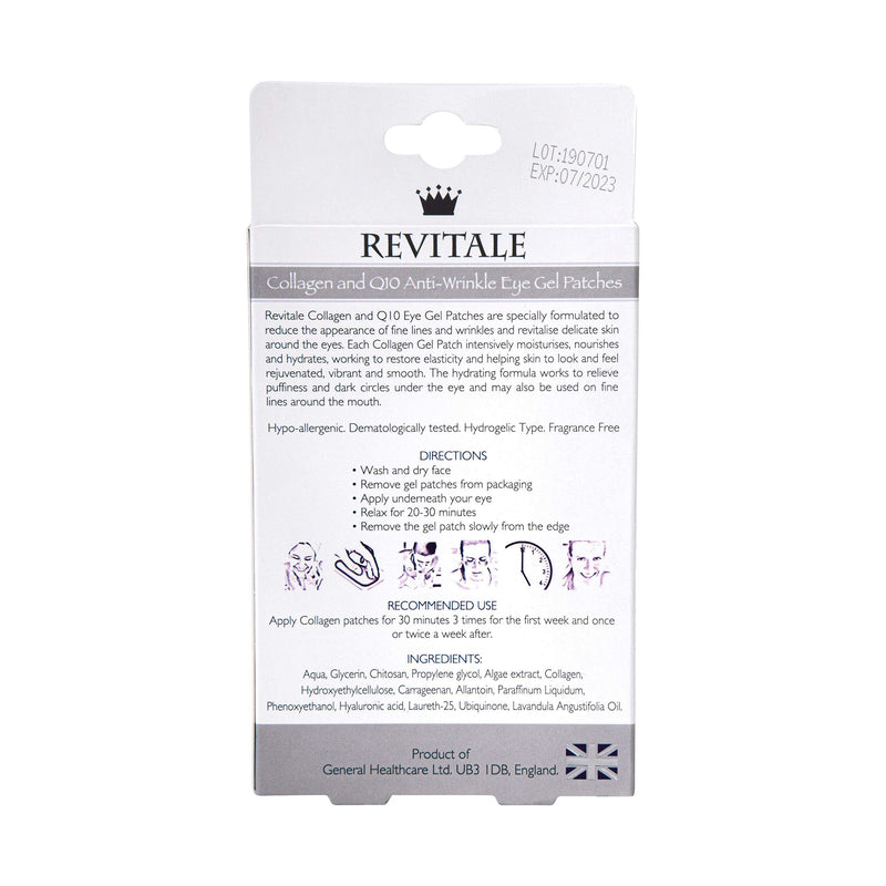 Revitale Collagen and Q10 Anti-Wrinkle Eye Gel Patches - Moisturises & Hydrates (3 Boxes)(15 Patches) - BeesActive Australia