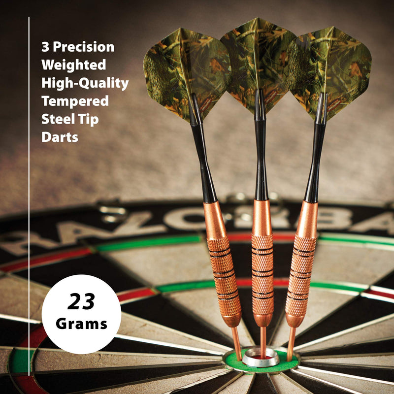 [AUSTRALIA] - Fat Cat Realtree Hardwoods HD Camo Steel Tip Darts with Storage/Travel Case, 23 Grams 
