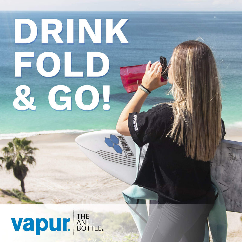 Vapur Solid Flexible Water Bottle - with Carabiner .50 Liter, 16 Ounces Cool Grey - BeesActive Australia