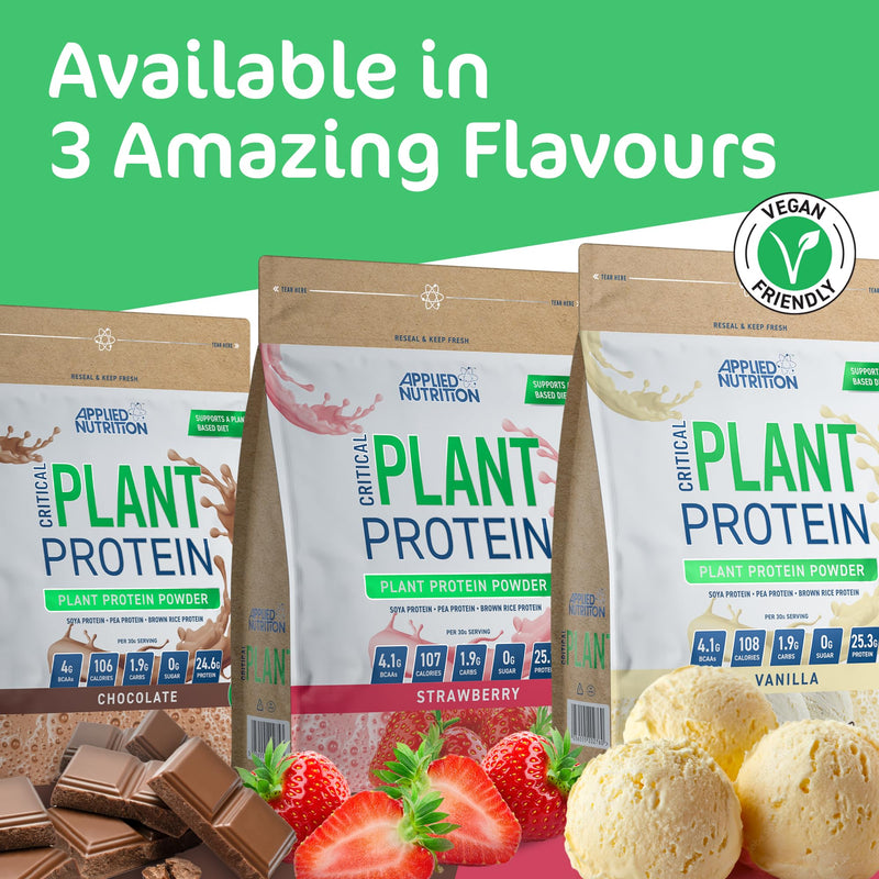Applied Nutrition Critical Plant Protein - Vegan Protein Powder, Plant Based Supplement (450g - 15 Servings) (Chocolate) Chocolate - BeesActive Australia