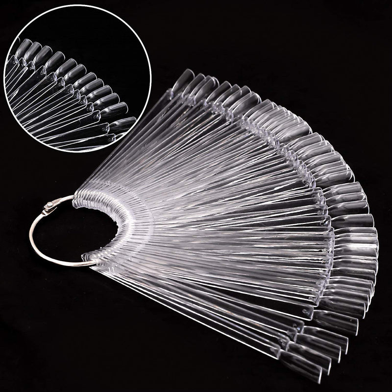 4 Set Total 200 Tips Clear Nail Display Board Sticks Nail Art Supplies Display Board for Nail Art Polish Display and Home DIY, Transparent - BeesActive Australia