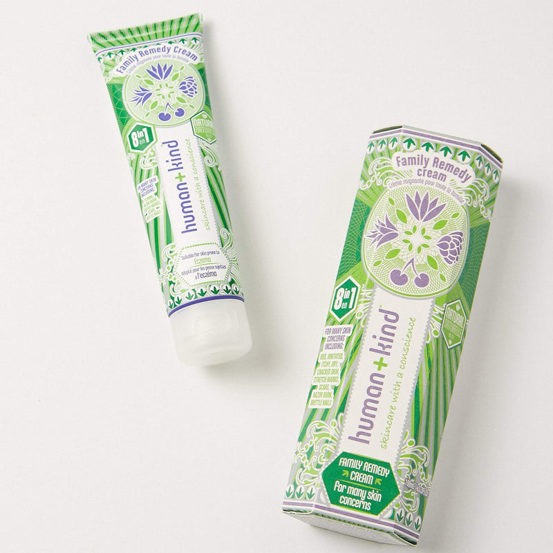 Human+Kind Family Remedy Cream - 8-in-1 Miracle Formula - For Irritated, Itchy, Dry, Cracked Skin, Stretch Marks, Scars, Razor Burn, Eczema, and Brittle Nails - Natural, Vegan Skin Care - 3.3 fl oz - BeesActive Australia