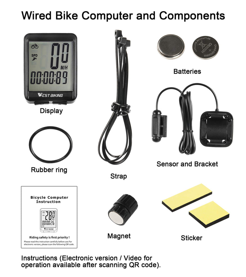 Bike Speedometer Wireless Wired Bike Odometer Waterproof Bike Computer Bicycle Computer Backlight with LCD Display mph - BeesActive Australia