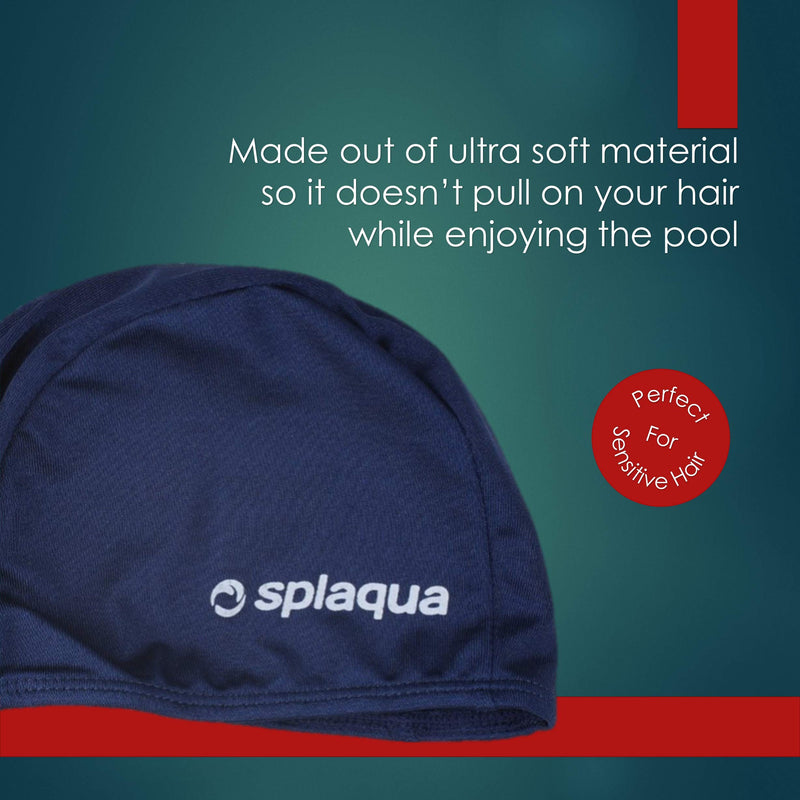 [AUSTRALIA] - Lycra Swim Cap - Comfort Stretch Soft Swimming, Bathing and Shower Hair Cover - Keeps Hair Protected Navy 