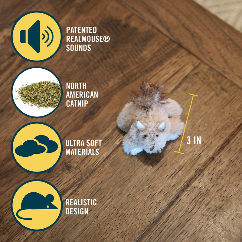 Our Pets Cat Toys for Indoor Cats Play-N-Squeak Barnyard Kitten Toys (Cat Toys for Indoor Cats with Catnip & Real Sound) Interactive Cat Toy, Cat Nip Toys for Cats, Cat Stocking Christmas Play-N-Squeak Squirrel - BeesActive Australia