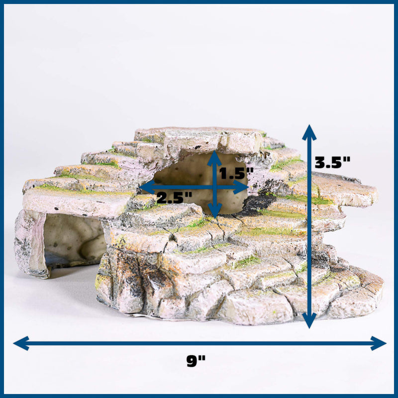 Penn-Plax Reptology Shale Step Ledge for Aquariums & Terrariums, Adds Hiding Spots, Swim Throughs, Basking Ledges for Fish, Reptiles, Amphibians, and Small Animals Medium - BeesActive Australia