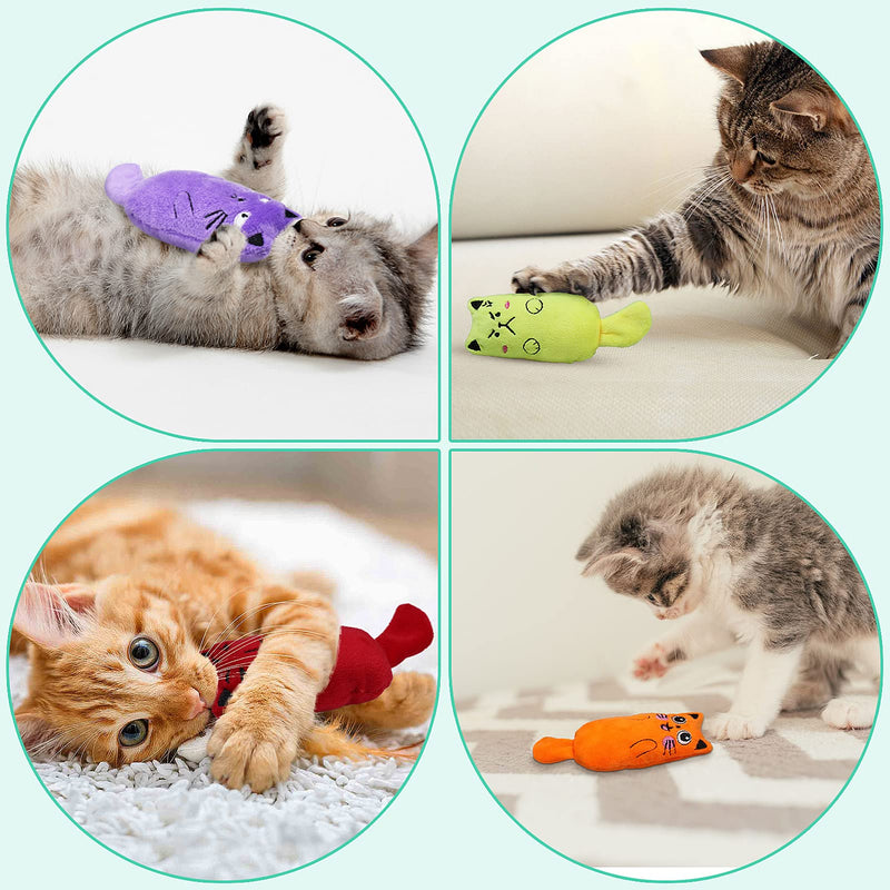 Catnip Toys, Soft Plush Cat Nip Chew Toy for Indoor Cats, Interactive Kitten Pillow Kitty Teething Toy 8 Pack - BeesActive Australia