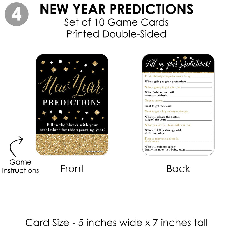 Big Dot of Happiness New Year’s Eve - Gold - 4 New Years Eve Party Games - 10 Cards Each - Year in Review, Find the Guest, Drink If, New Year Predictions - Gamerific Bundle - BeesActive Australia