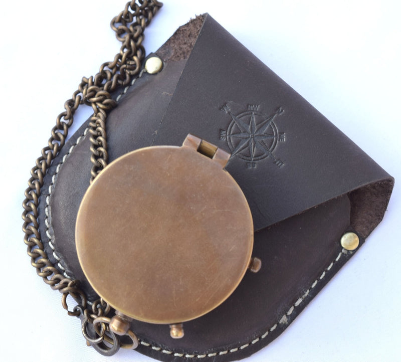 NEOVIVID Thoreau's Go Confidently Quote Engraved Compass with Stamped Leather case, Camping Compass, Boating Compass, Gift Compass, Graduation Day Gifts - BeesActive Australia