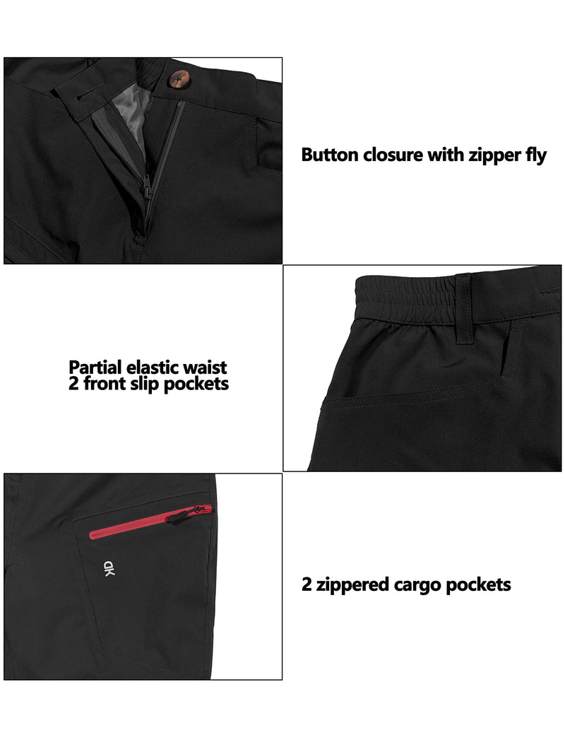 Little Donkey Andy Women's Waterproof Rain Pants Lightweight Breathable Rainproof Pants for Outdoor Hiking Golf Black X-Small - BeesActive Australia