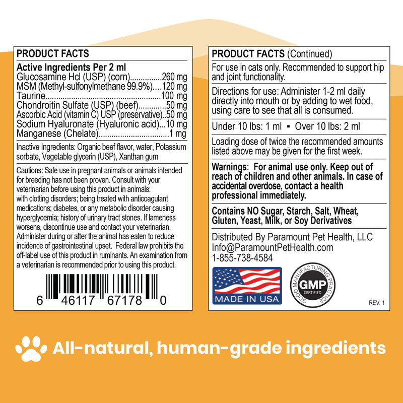 Paramount Pet Health Cat Glucosamine and Omega 3 Fish Oil Bundle - BeesActive Australia