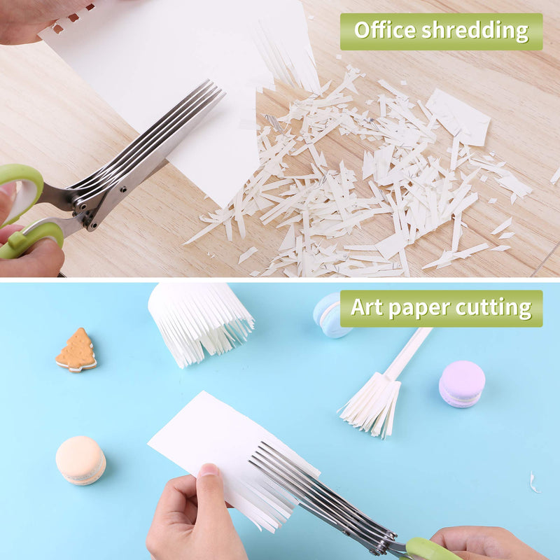 2023 Updated Herb Scissors Set - Herb Scissors With 5 Blades and Cover, Cool Kitchen Gadgets for Cutting Shredded Lettuce, Cilantro Fresh, Green Onion Fresh and etc. Also Can Used for Cutting Paper. Green and White - BeesActive Australia