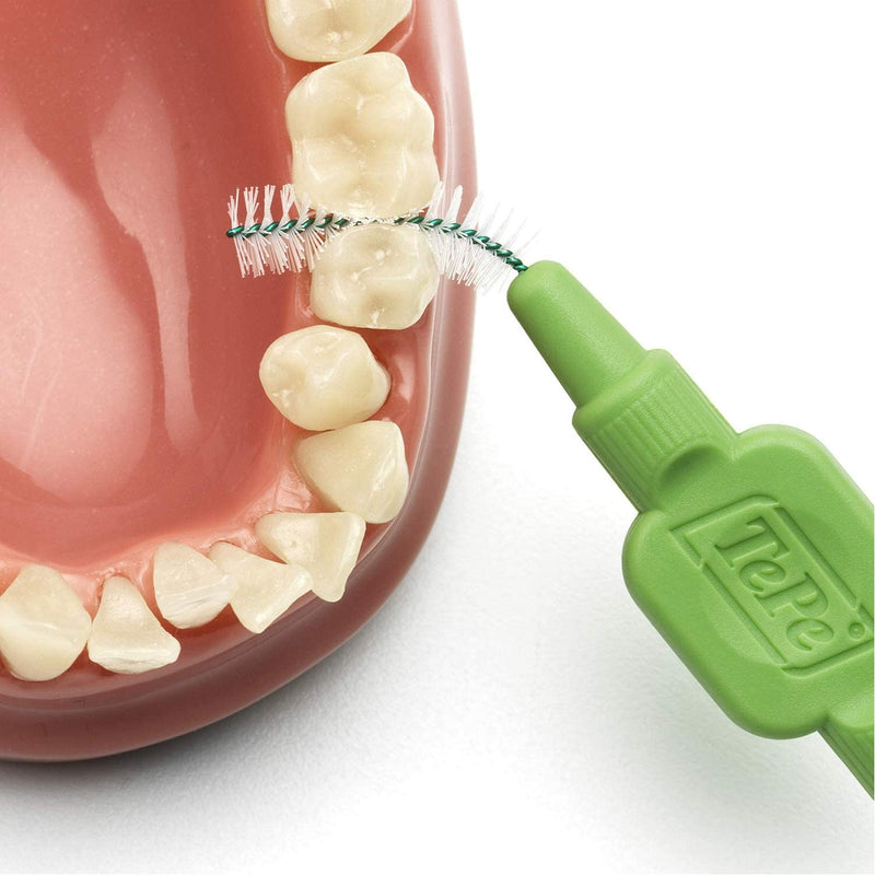 Green TePe Interdental Brushes 0.8 mm - 5 Packets of 8 (40 Brushes) by Tepe - BeesActive Australia