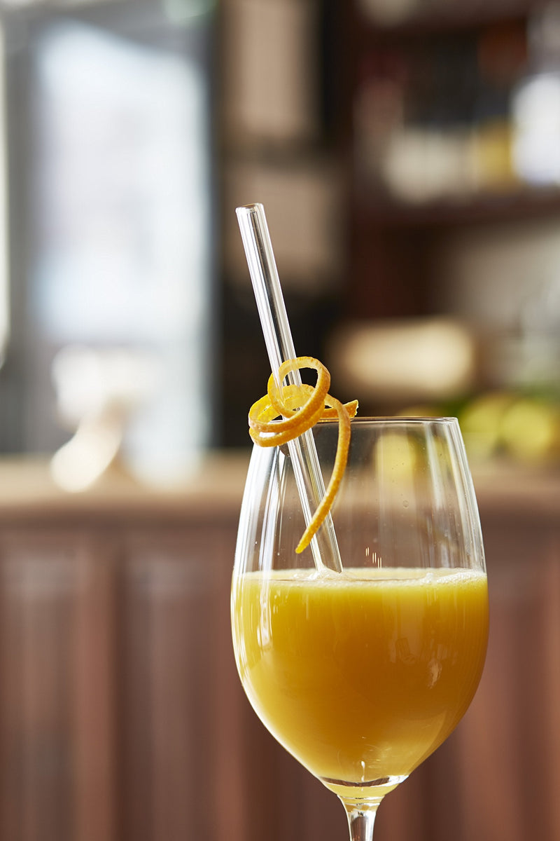 Halm Glass Straws - 6x Reusable 8 inch Drinking Straws clear + Plastic-Free Cleaning Brush - Made in Germany - Dishwasher Safe - Straight - Perfect for Smoothies, Cocktails - BeesActive Australia