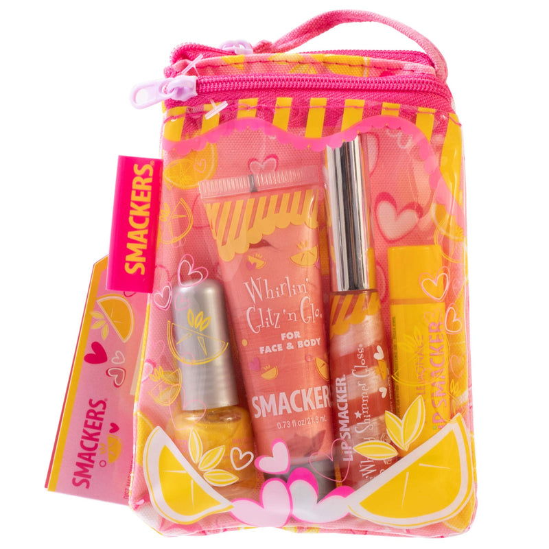 Smackers Pink Lemonade Glam Bag Makeup Set (Lip Balm, Lip Gloss, Nail Polish, & Lotion), 1 Set - BeesActive Australia