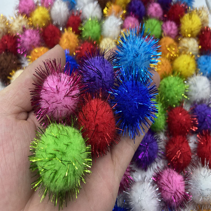 30 Pcs Crinkle Balls Cat Toys Sparkle Balls, 10 Pcs Mylar Crinkle Balls Cat Toy, 20 Pack Glitter Pom Pom Balls Cat Toy Pom Balls Tinsel Balls, Color Random - BeesActive Australia