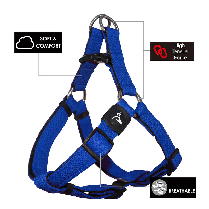 Kruz PET KZA201 Step In Mesh Dog Harness – No Pull, Easy Fit Adjustable Pet Harness – Comfortable, Lightweight Padded Harness for Walking or Training Small, Medium, or Large Dogs Black - BeesActive Australia