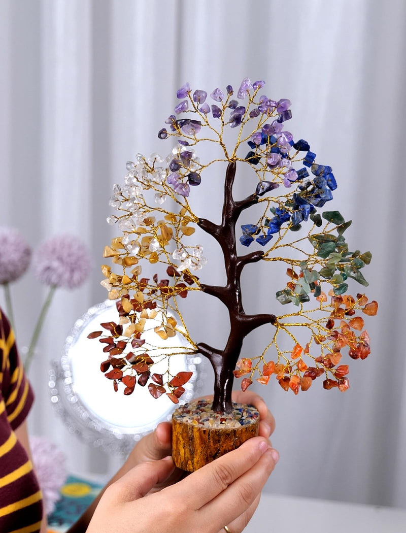 Chakra Crystal Tree of Life, Room Decor Home Decor Accessories, Crystals House Warming Gifts New Home, Get Well Soon Gifts, Healing Crystals, Money Tree With Necklace, Crystal Gifts for Women Design01 - BeesActive Australia
