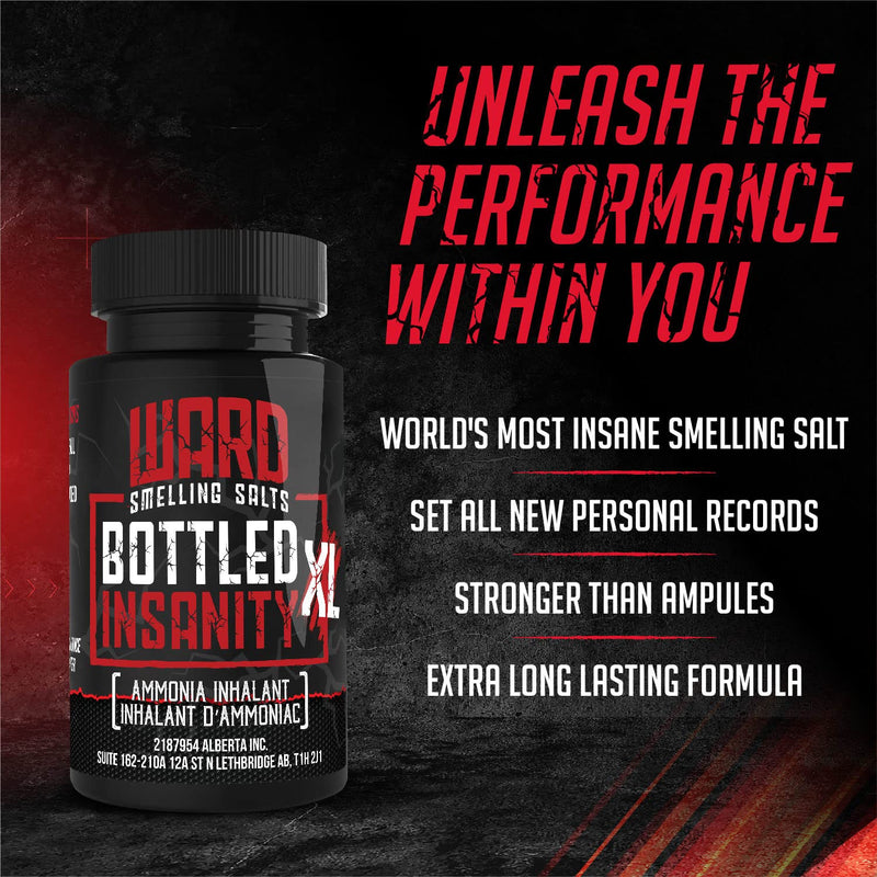 Ward Smelling Salts - Bottled Insanity - Insanely Strong Ammonia Inhalant for Athletes | Smelling Salt for Athletes - Powerlifting Hockey Football Weight Lifting and More | Insane Smelling Salt - BeesActive Australia