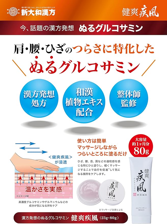 Paint Glucosamine Body Massage Cream Shin Yamato Chinese Medicine Health Fresh Style 2.8 oz (80 g) (x1) - BeesActive Australia