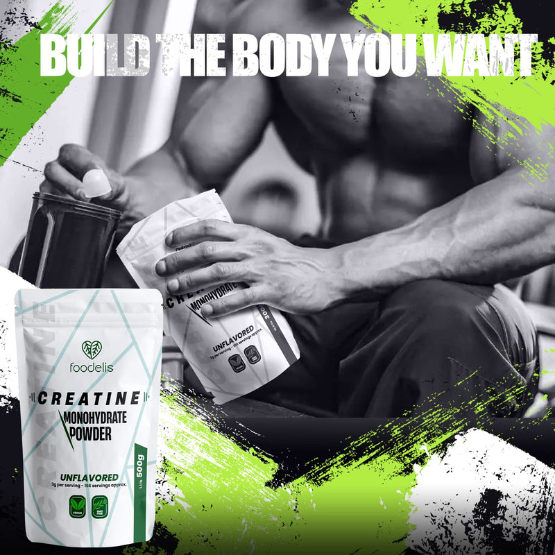 Creatine Monohydrate Powder After or Pre Workout 500 Grams 166 Servings Gym Supplement for Men & Women Vegan Gluten Free Tasteless Increase Physical Performance and Muscle Strength Scoop Included 500G - BeesActive Australia